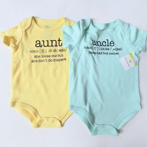 Aunt & Uncle Text Onesies cotton rompers 24m